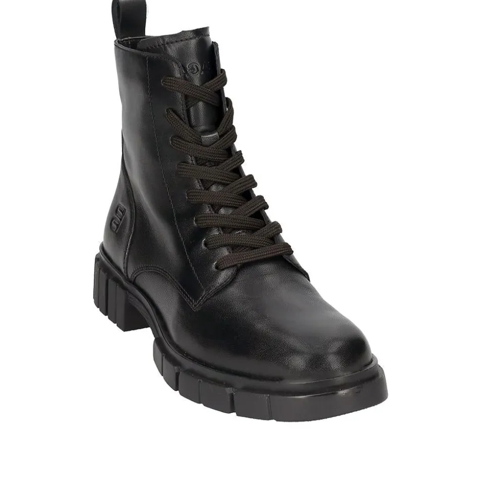 Fiona Chunky Leather Boots - Black