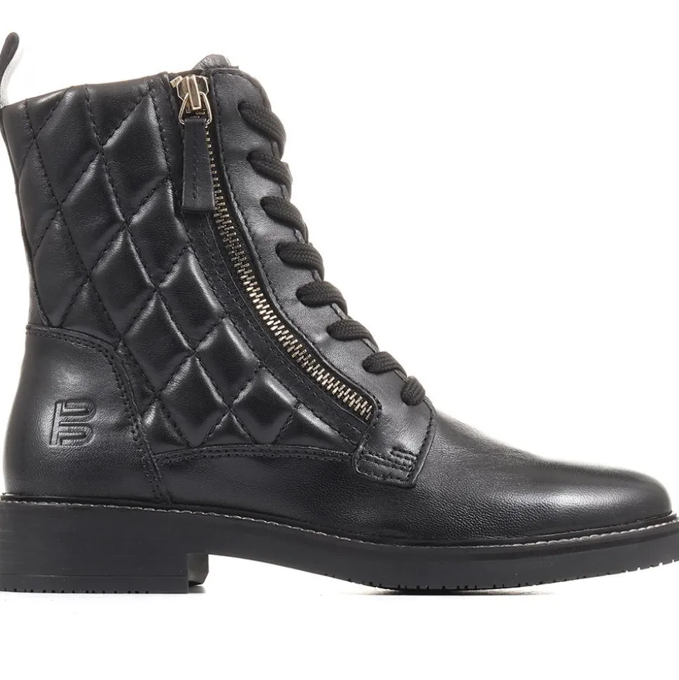 Fiona Lace-Up Leather Ankle Boots - Black