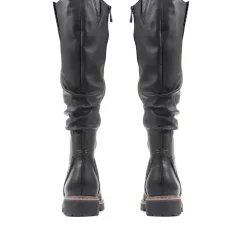 Flat Knee High Boots - Black