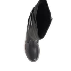 Flat Knee High Boots - Black