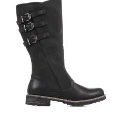 Flat Knee High Boots - Black