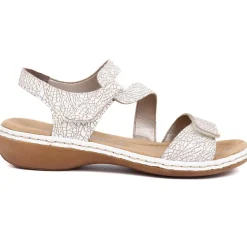 Flat Leather Sandal - White Multi