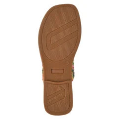 Flat-Soled Toe Post Sandals - Orange Multi