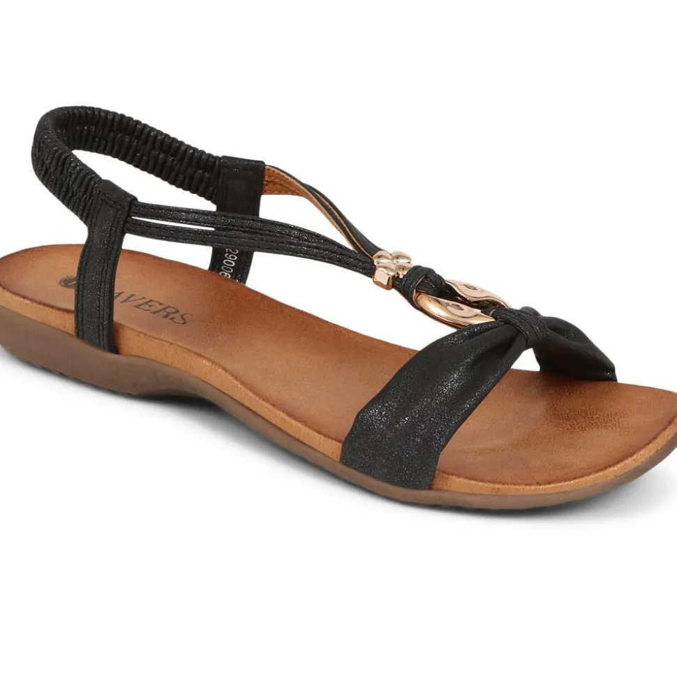 Flat Strappy Sandals - Black