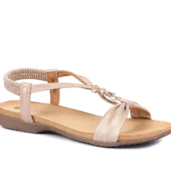 Flat Strappy Sandals - Rose Gold