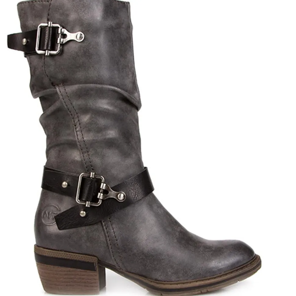 Fleece Lined Calf Length Boot - Grey