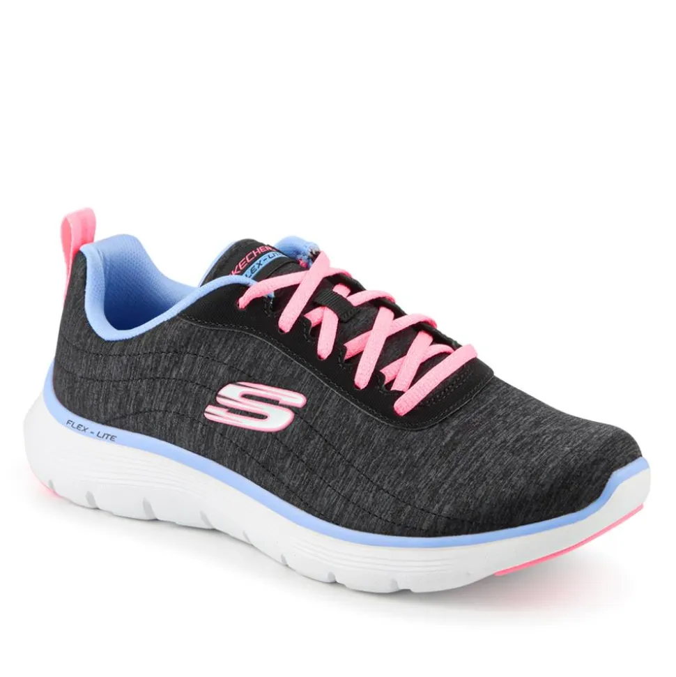 FLEX APPEAL Wide Fit Lace Up Trainers - Black