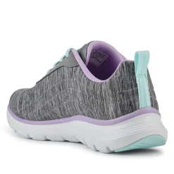 FLEX APPEAL Wide Fit Lace Up Trainers - Grey