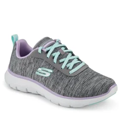 FLEX APPEAL Wide Fit Lace Up Trainers - Grey