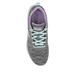 FLEX APPEAL Wide Fit Lace Up Trainers - Grey
