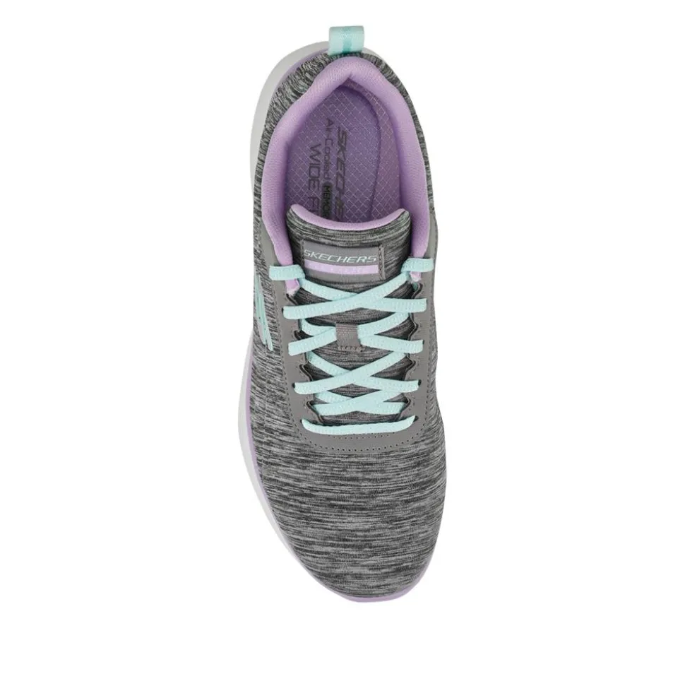 FLEX APPEAL Wide Fit Lace Up Trainers - Grey