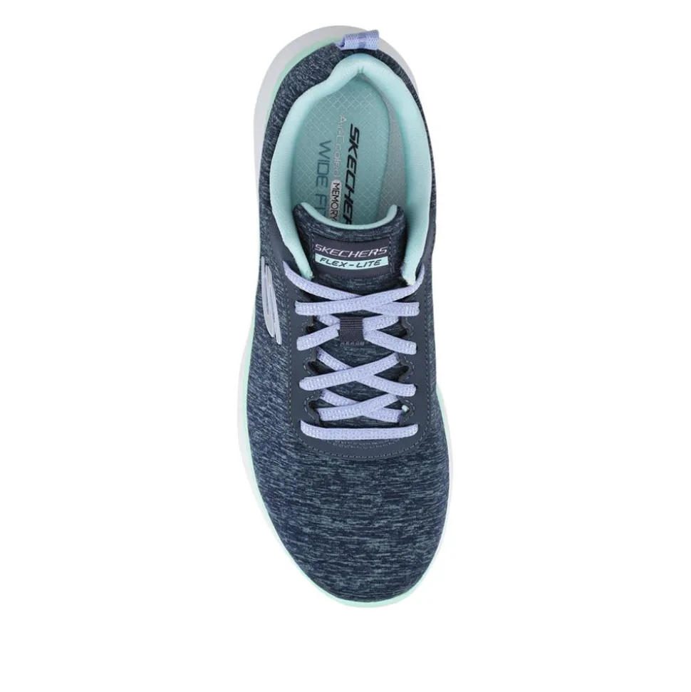 FLEX APPEAL Wide Fit Lace Up Trainers - Navy