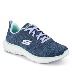 FLEX APPEAL Wide Fit Lace Up Trainers - Navy
