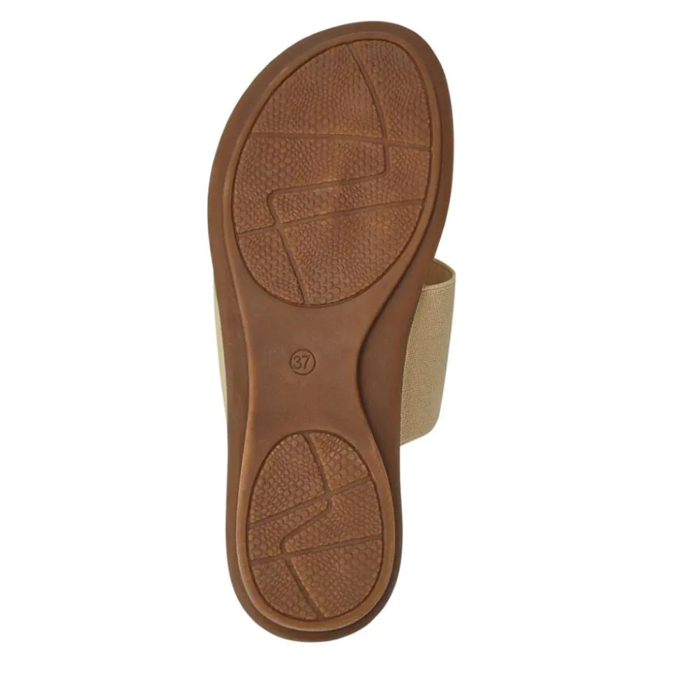 Flexible Toe Post Sandals - Beige