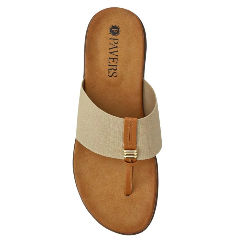 Flexible Toe Post Sandals - Beige