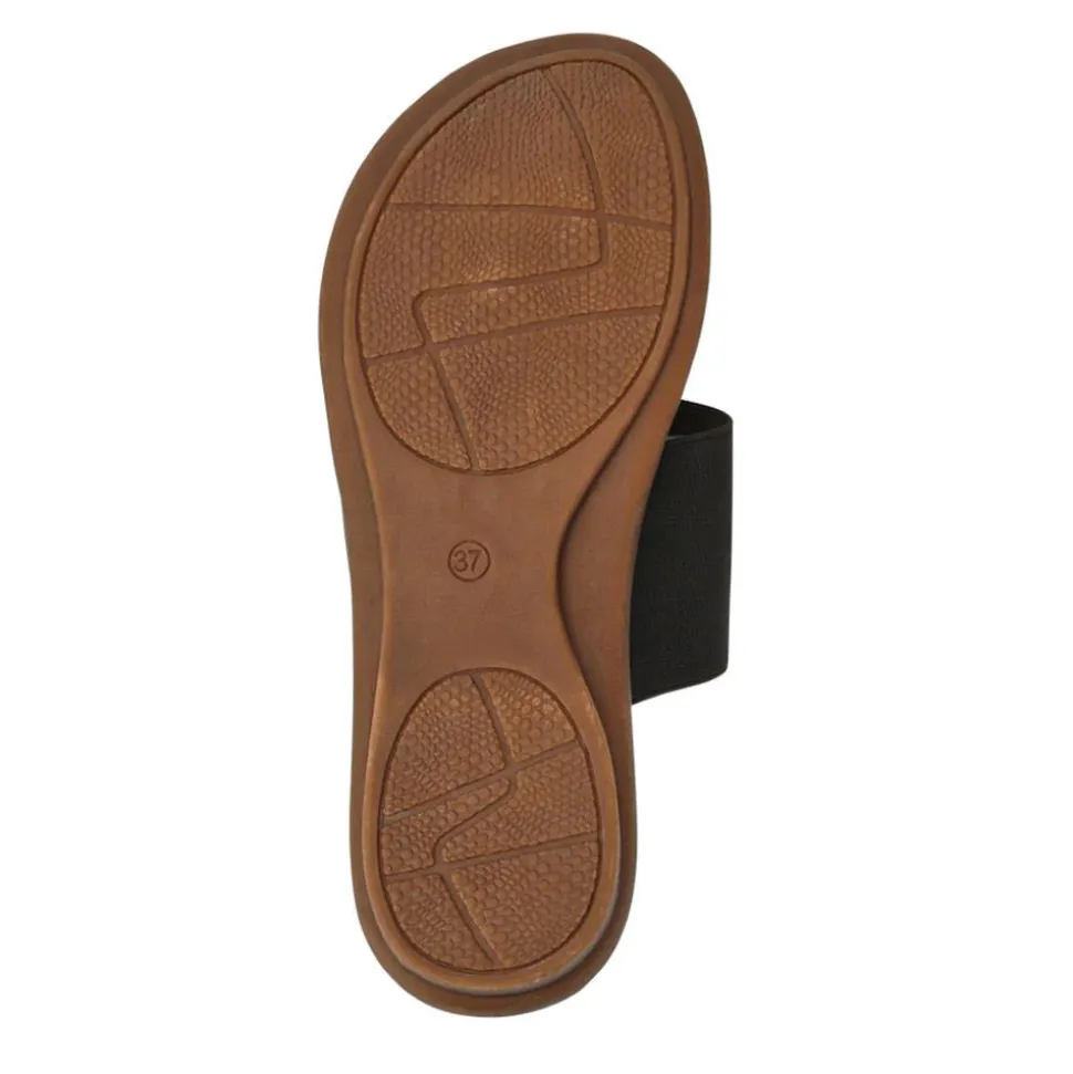 Flexible Toe Post Sandals - Black