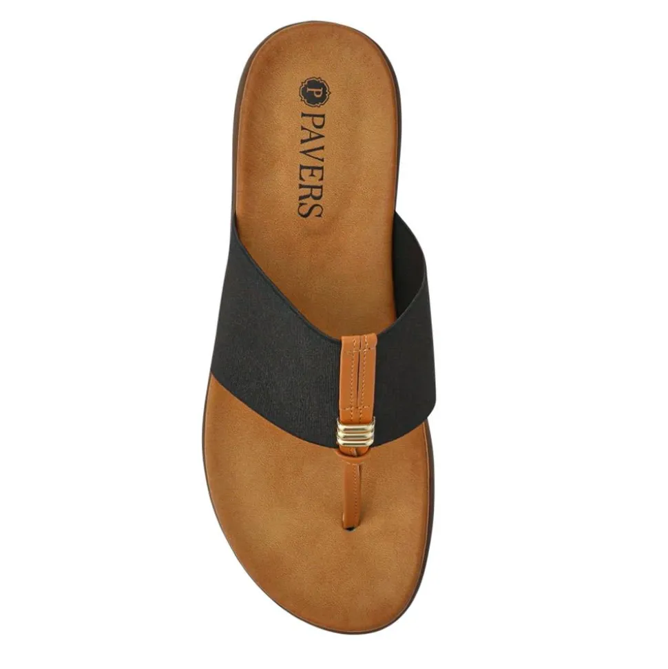 Flexible Toe Post Sandals - Black