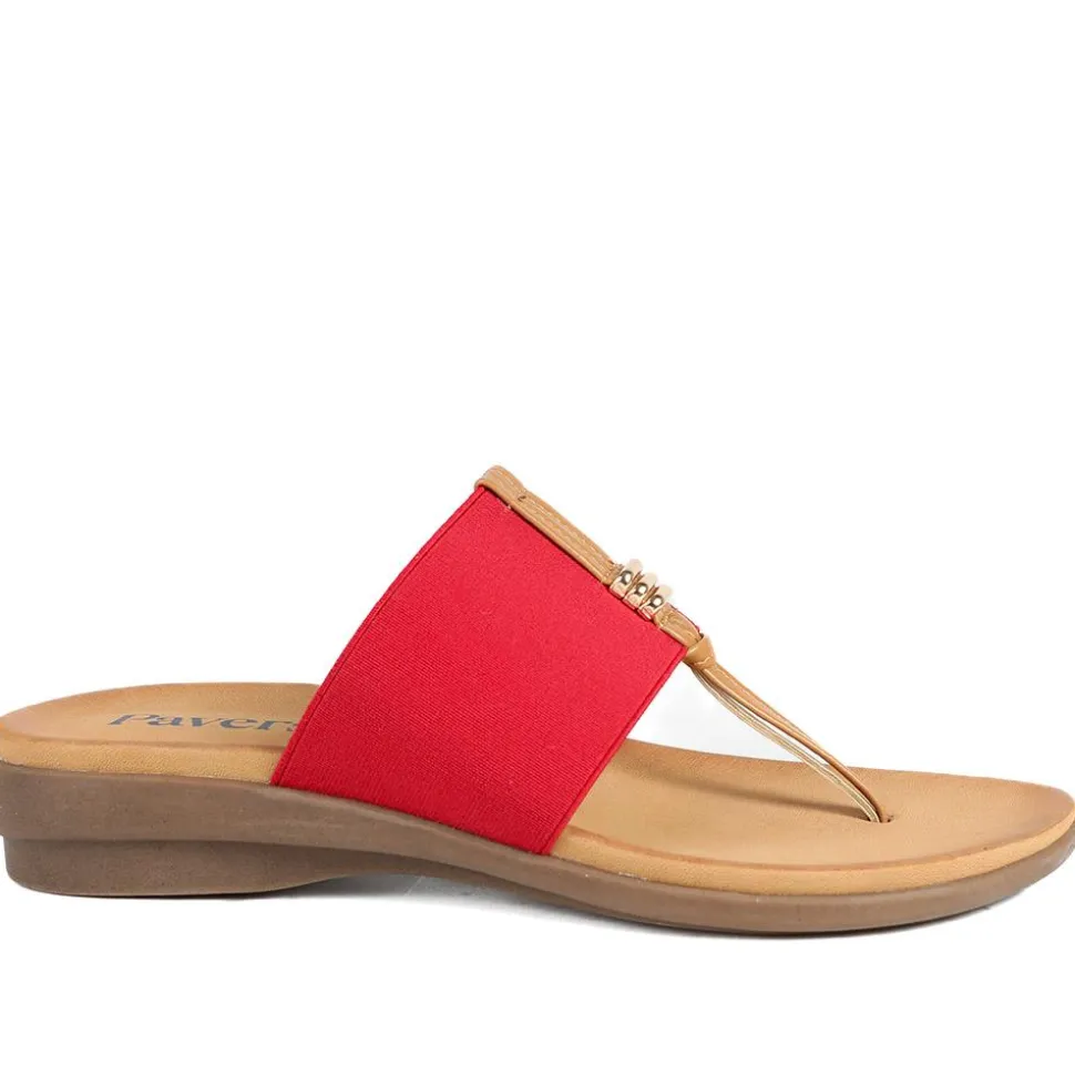 Flexible Toe Post Sandals - Red