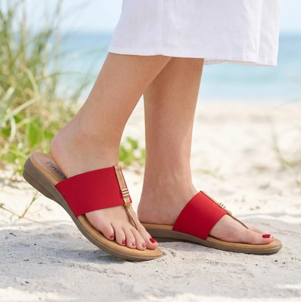Flexible Toe Post Sandals - Red