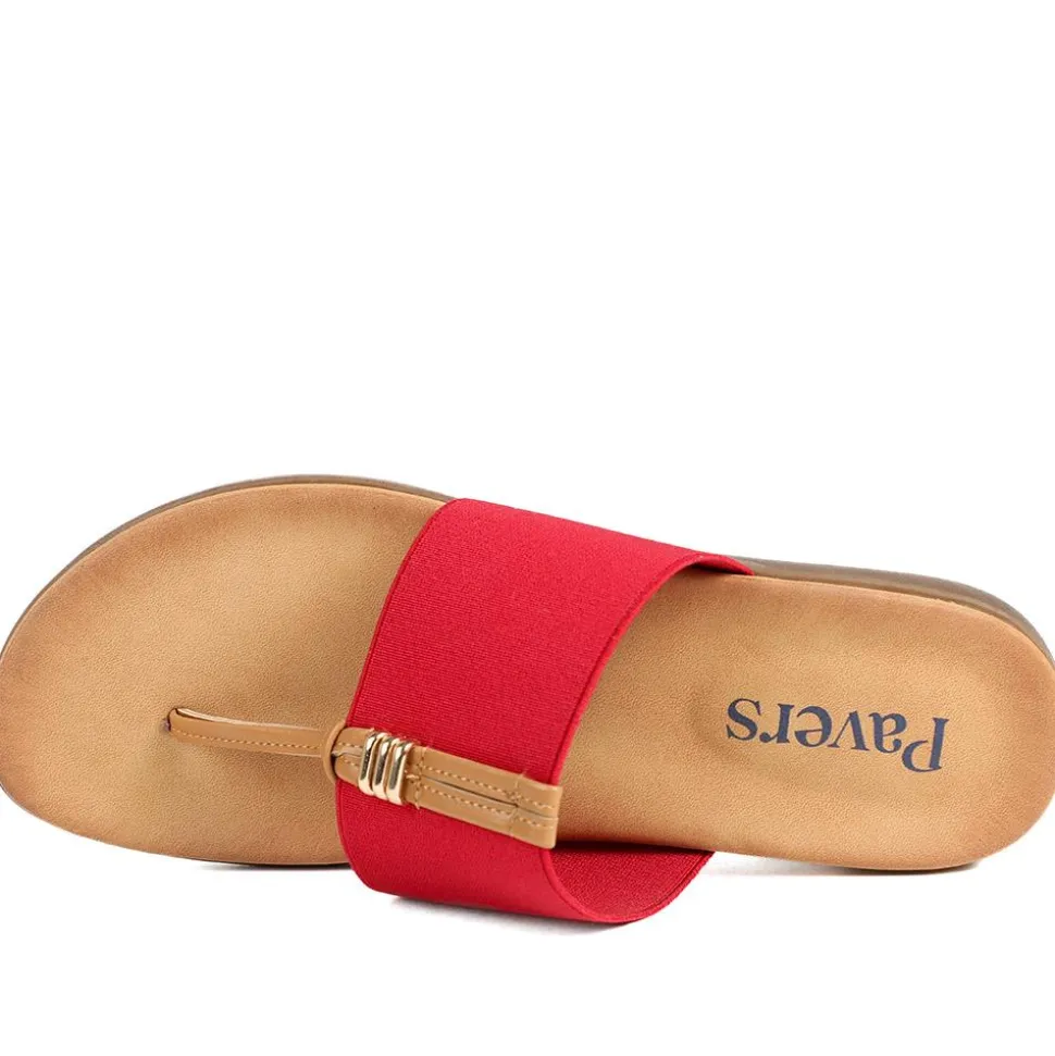 Flexible Toe Post Sandals - Red