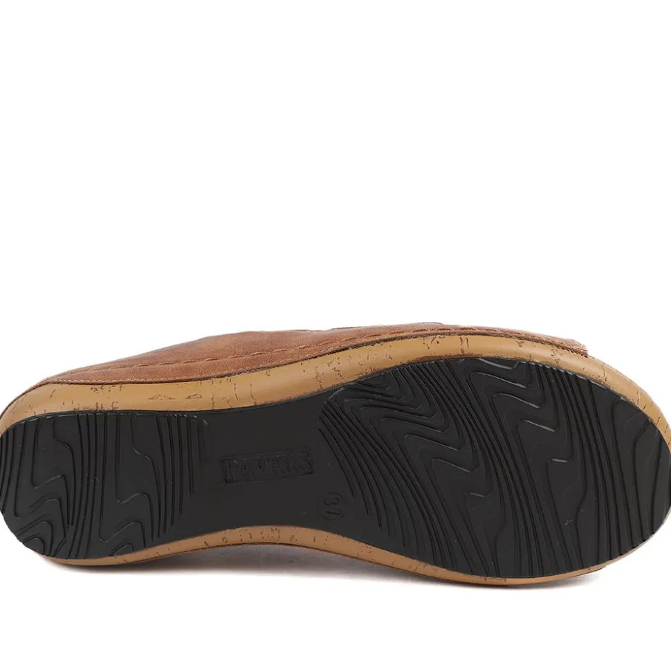Flexible Triple Bow Cushioned Sandals - Tan-Red