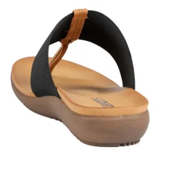 Flexible Wide Fit Toe Post Sandals - Black