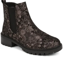 Floral Chelsea Boots - Black Floral