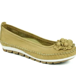 Floral Leather Ballet Pumps - Lime