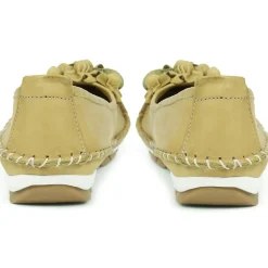 Floral Leather Ballet Pumps - Lime