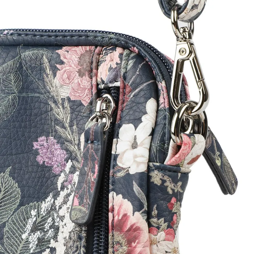 Floral Multiway Cross Body Phone Bag - Navy Print