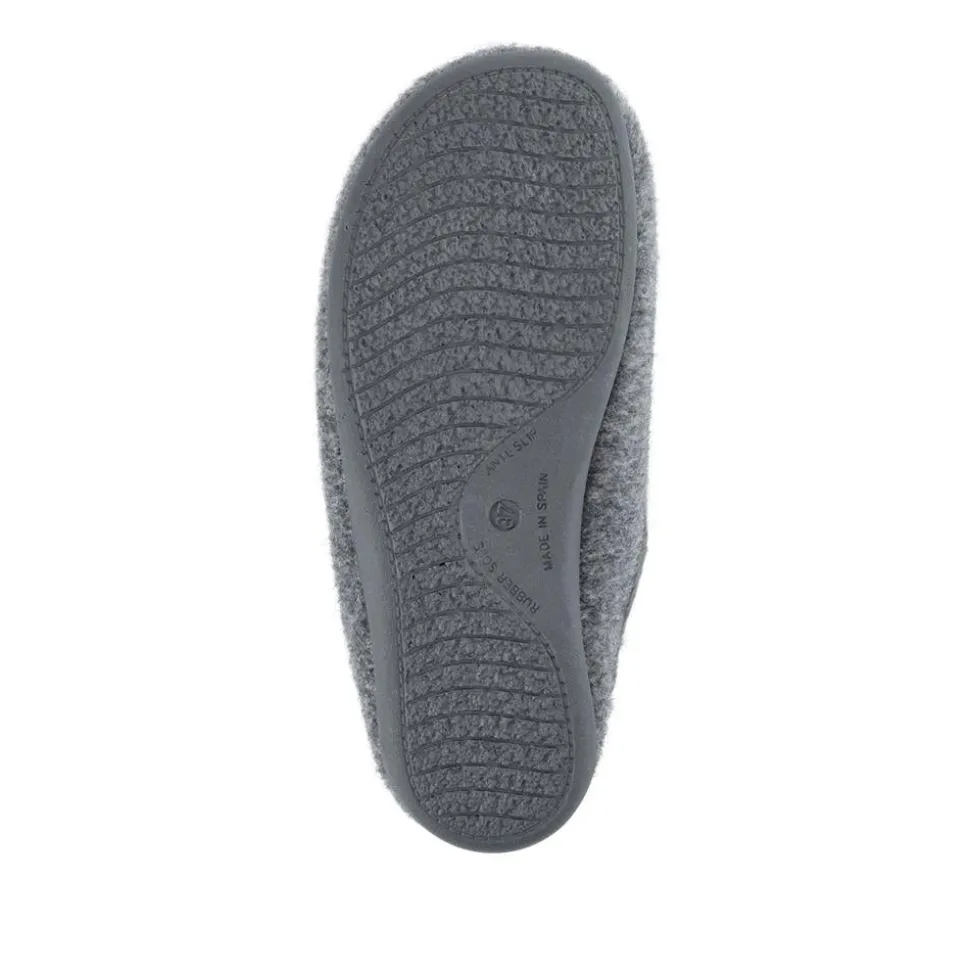Floral Pattern Mule Slippers - Grey