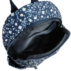 Floral Print Backpack with Bottle Holders - Navy Floral