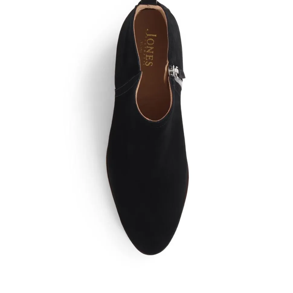 Florie Heeled Leather Ankle Boots - Black