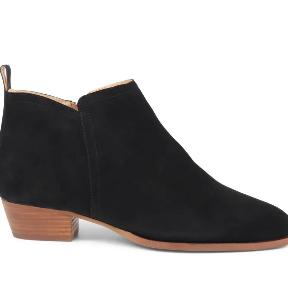 Florie Heeled Leather Ankle Boots - Black