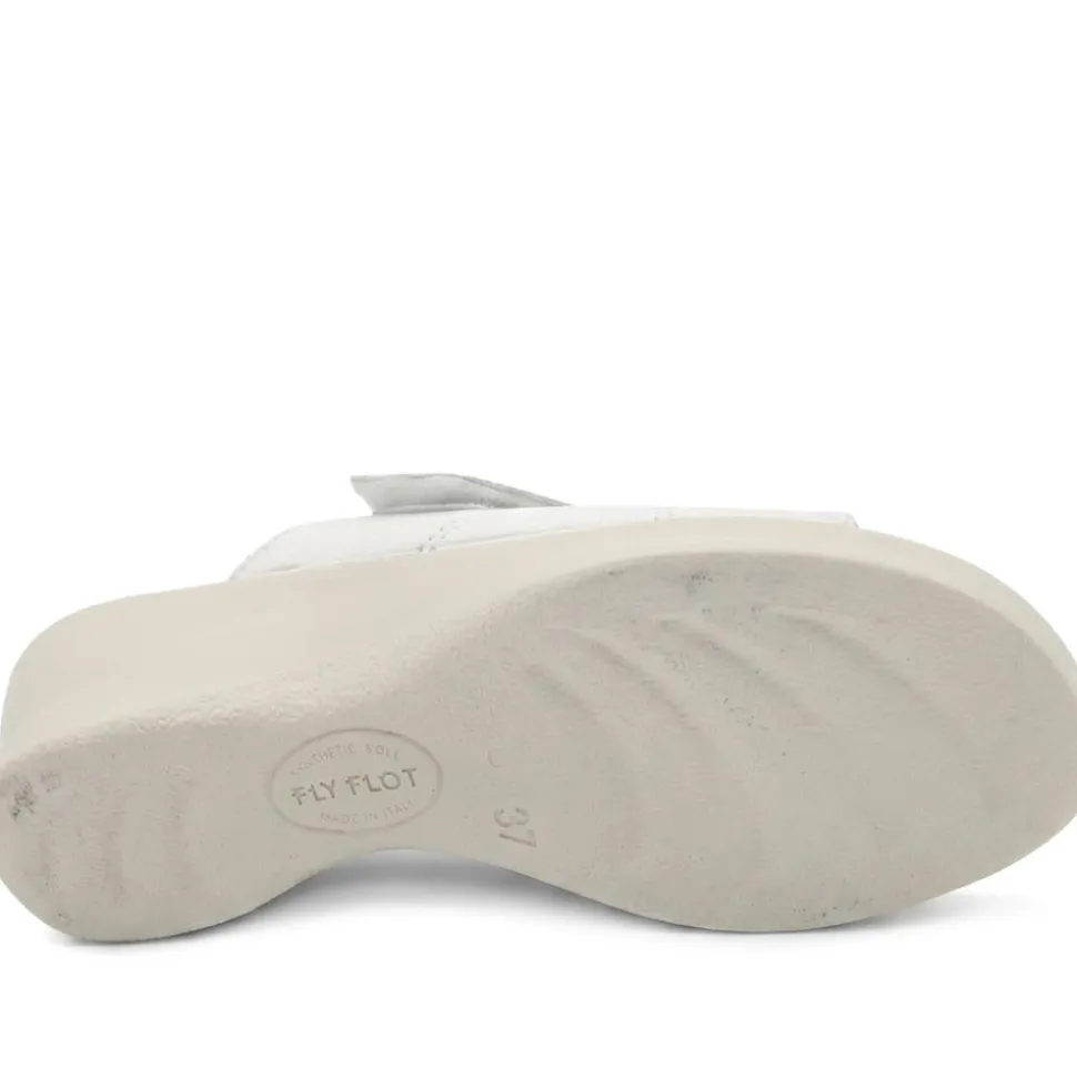 Fly Flot Adjustable Fasten Mule Sandals - White