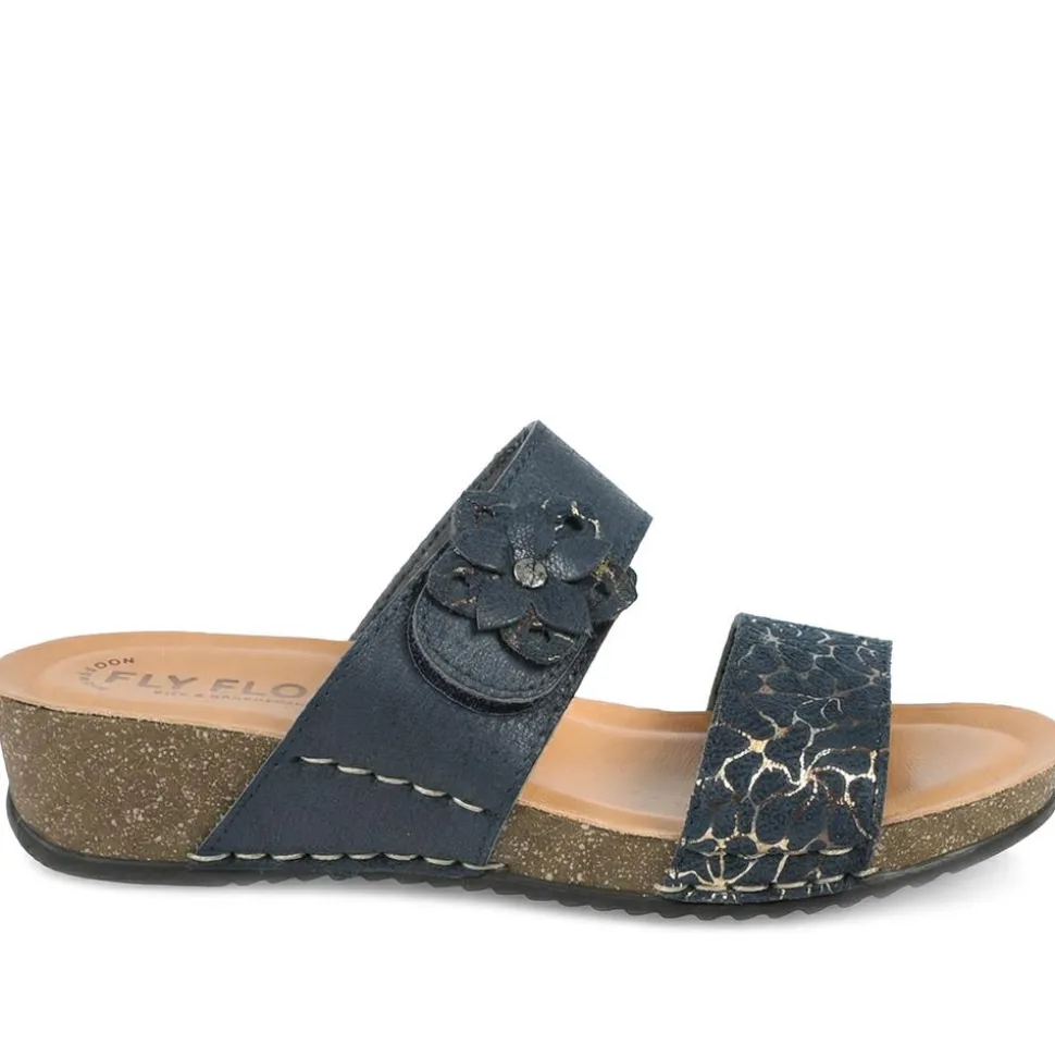 Fly Flot Adjustable Fasten Strappy Sandals - Navy