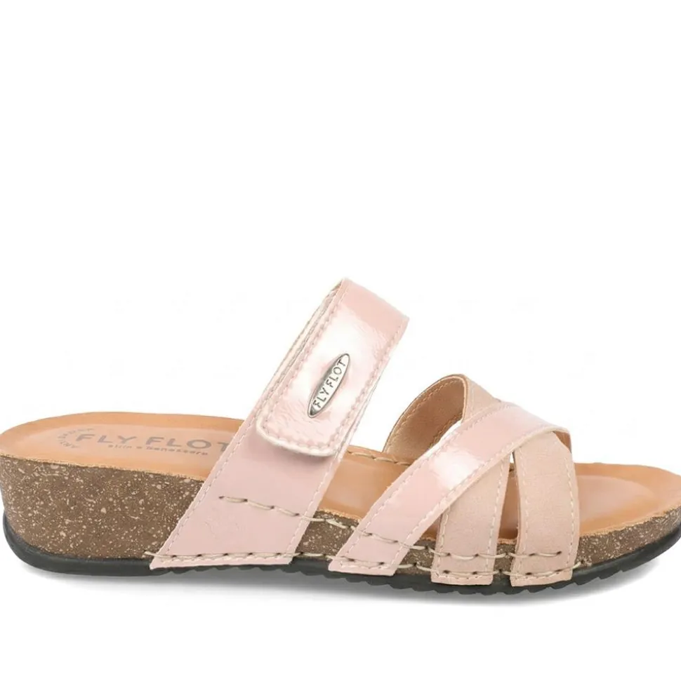 Fly Flot Adjustable Fasten Strappy Sandals - Rose