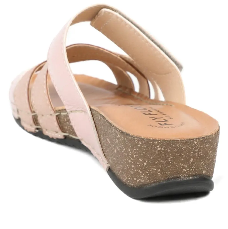 Fly Flot Adjustable Fasten Strappy Sandals - Rose