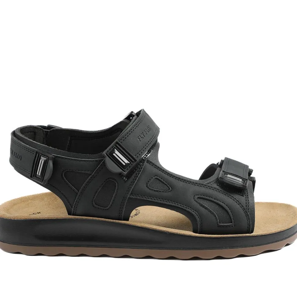 Fly Flot Anatomic Adjustable Fit Sandals - Black