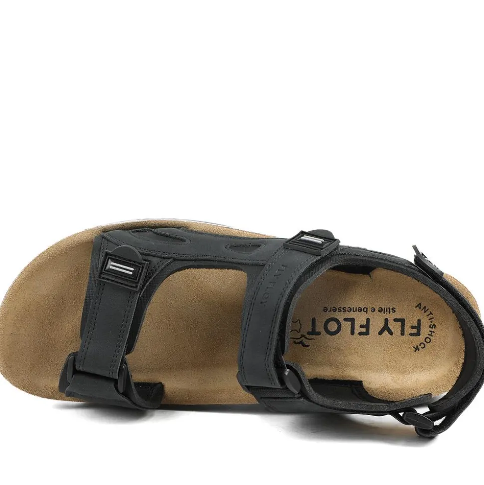 Fly Flot Anatomic Adjustable Fit Sandals - Black