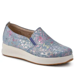 Fly Flot Anatomic Leather Slip On Shoes - Light Blue