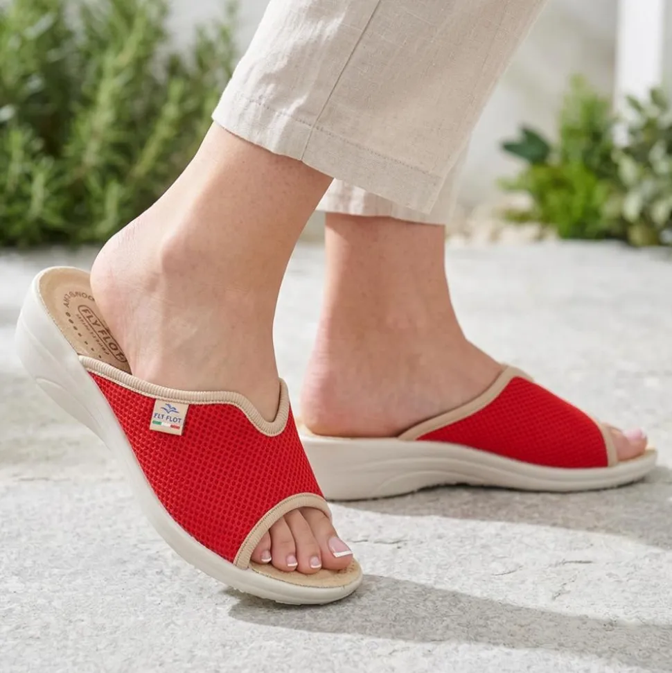 Fly Flot Anatomic Mule Sandals - Red