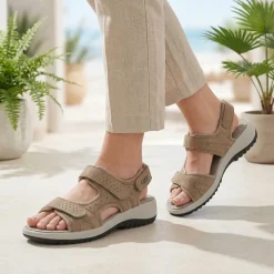 Fly Flot Anatomic Multi Touch Fasten Sandals - Beige