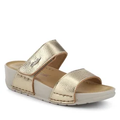 Fly Flot Chunky Dual Strap Touch Fasten Sandals - Gold