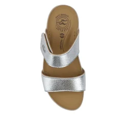 Fly Flot Chunky Dual Strap Touch Fasten Sandals - Silver
