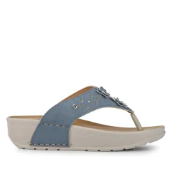 Fly Flot Cushioning Toe Post Sandals - Blue