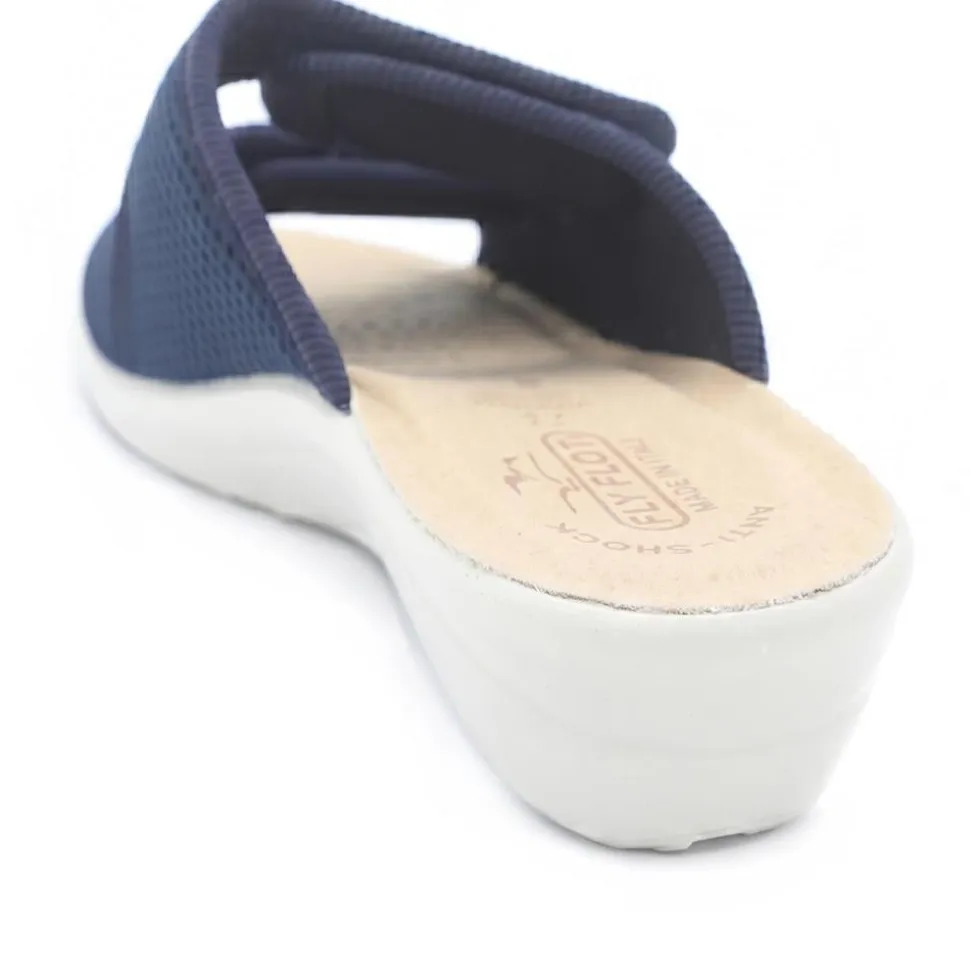 Fly Flot Dual Adjustable Strap Mule Sandals - Navy