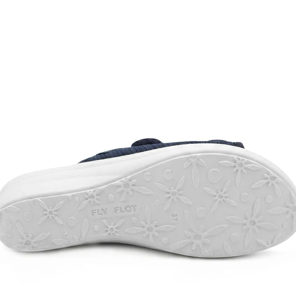 Fly Flot Dual Adjustable Strap Mule Sandals - Navy