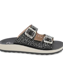 Fly Flot Dual Buckle Cushioned Sandals - Black