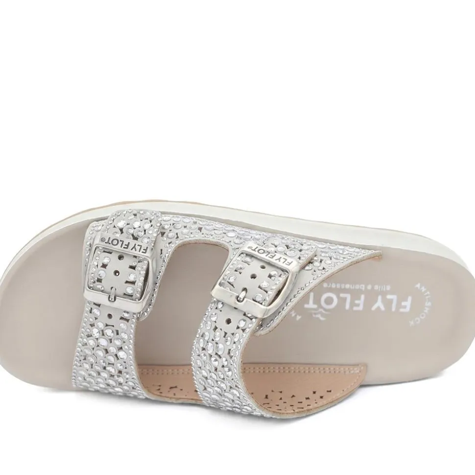 Fly Flot Dual Buckle Cushioned Sandals - Light Grey